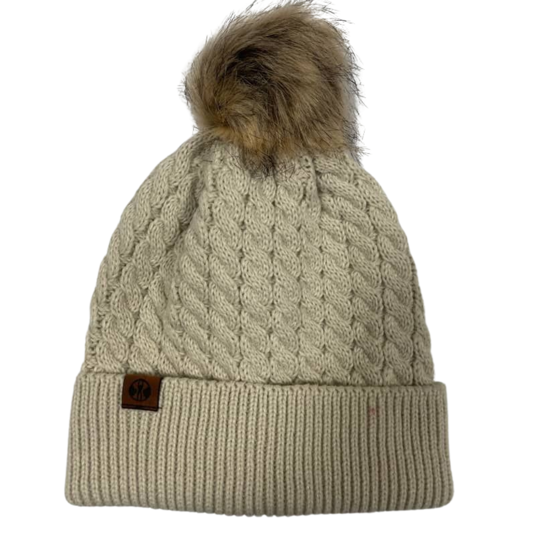 Satin Lined Winter Hat - Biscuit